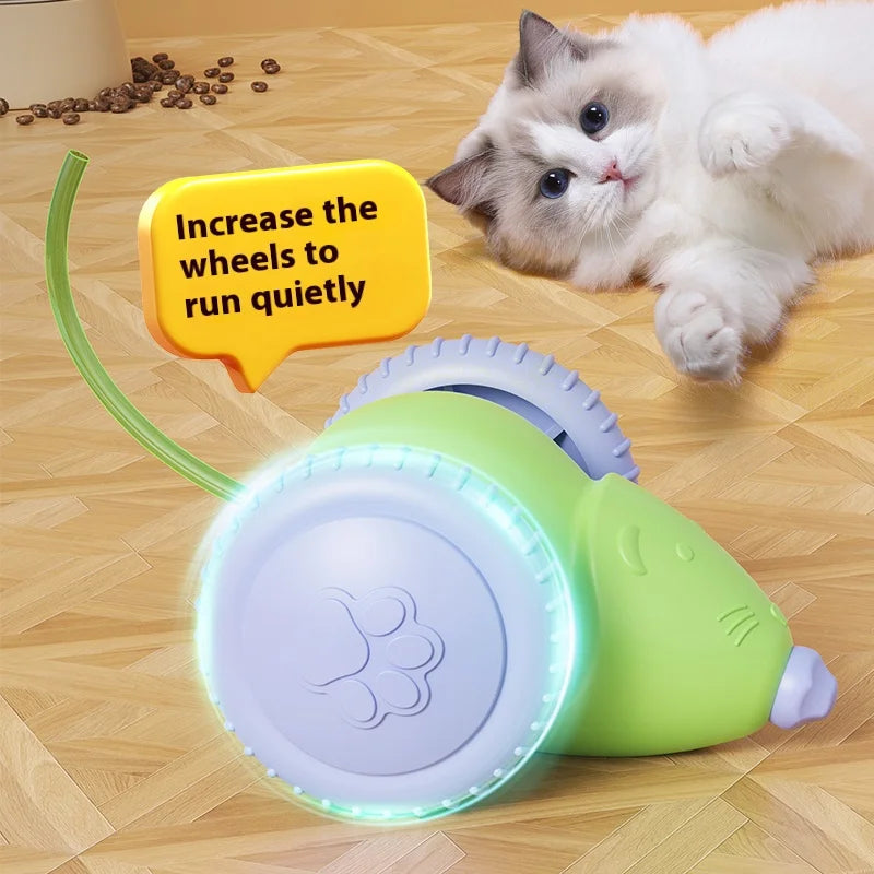 S1-Electric Mouse Car Interactive Cat Toy Rechargeable Automatic Kitten Toy Intelligent Obstacle Avoidance Cat Toy