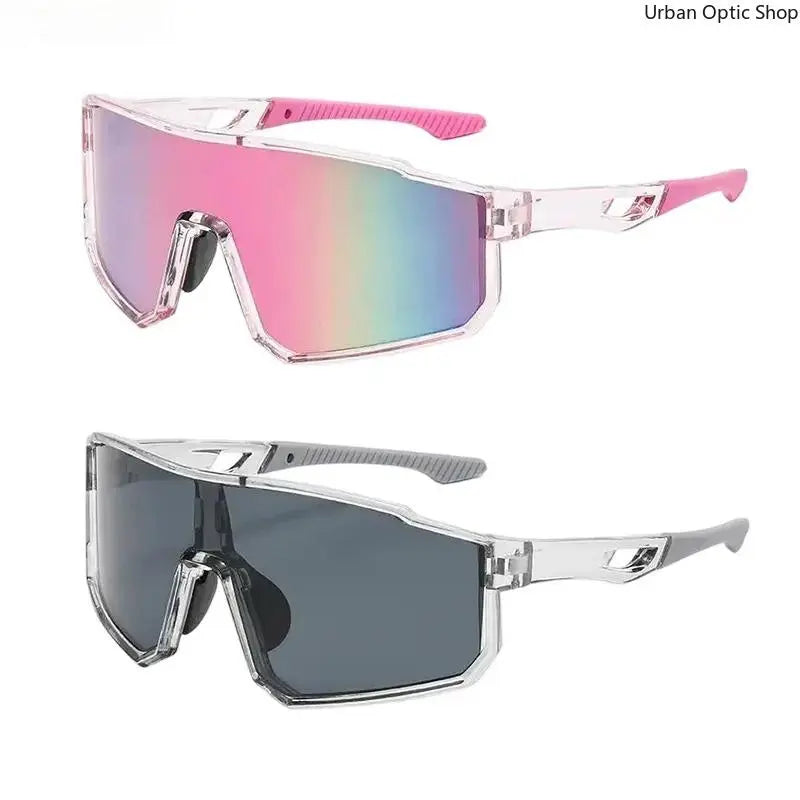 Mirrored Shield Sunglasses – UV400 Windproof Sport Shades (Unisex)