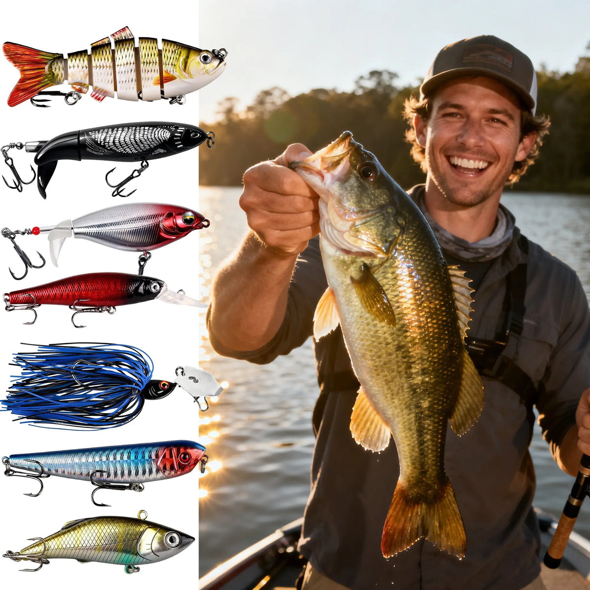 Fishing Lure Kit – 45 to 224 Piece Hard Bait Set with Crankbaits, Minnows & Spinnerbaits