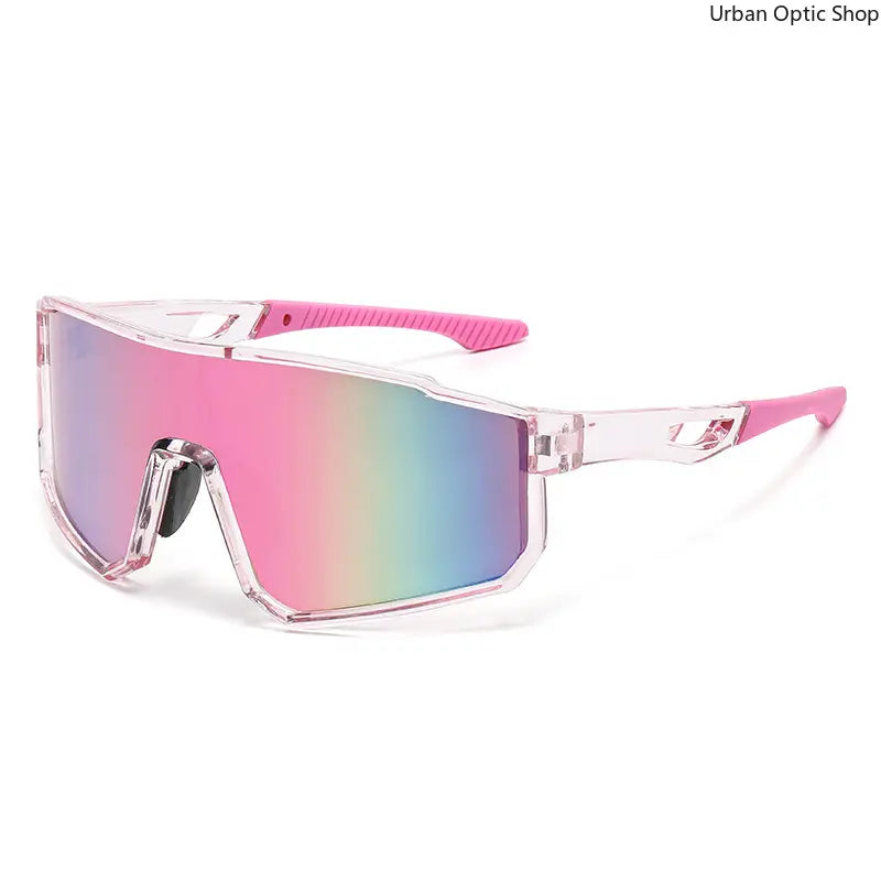 Mirrored Shield Sunglasses – UV400 Windproof Sport Shades (Unisex)