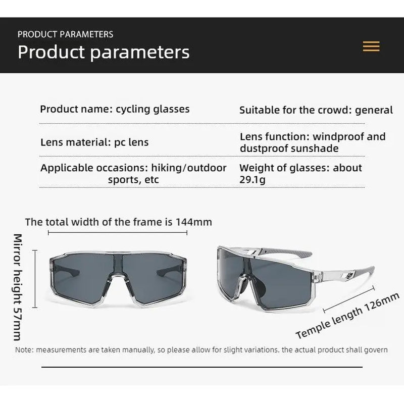 Mirrored Shield Sunglasses – UV400 Windproof Sport Shades (Unisex)