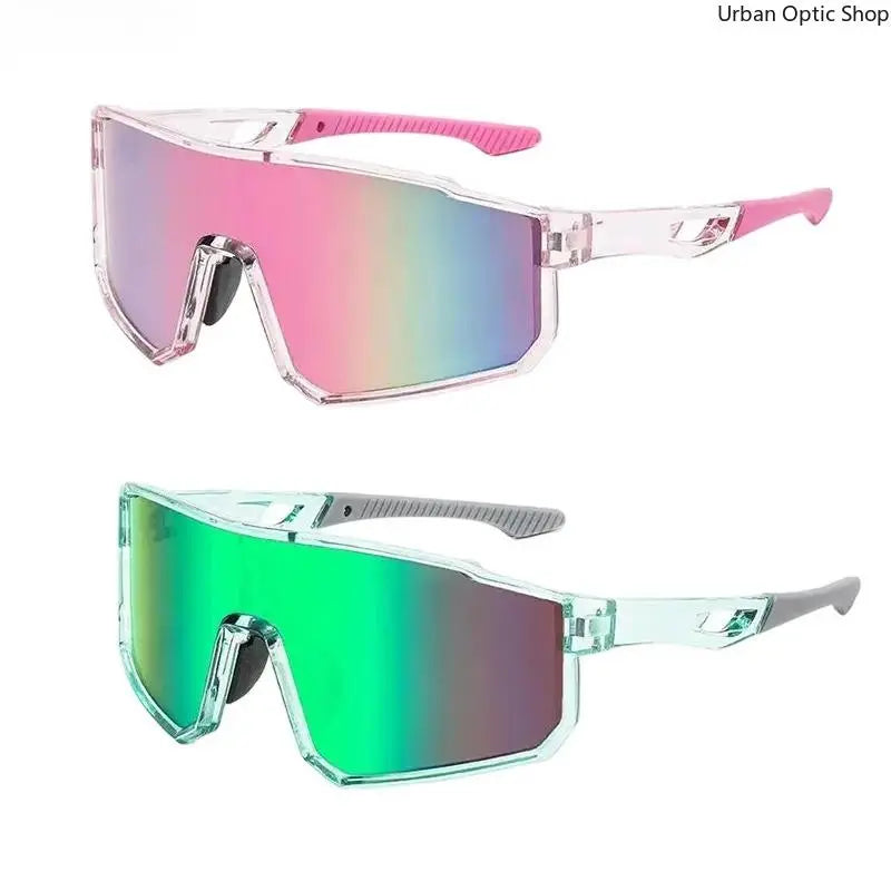 Mirrored Shield Sunglasses – UV400 Windproof Sport Shades (Unisex)