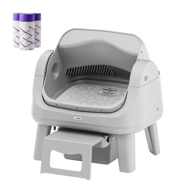 Petpivot Autoscooper 12 Lite Open-Top Automatic Self-Cleaning Cat Litter Box, Easy-Entry Front Step, Triple Safety Protection, No App Required,Sohochic