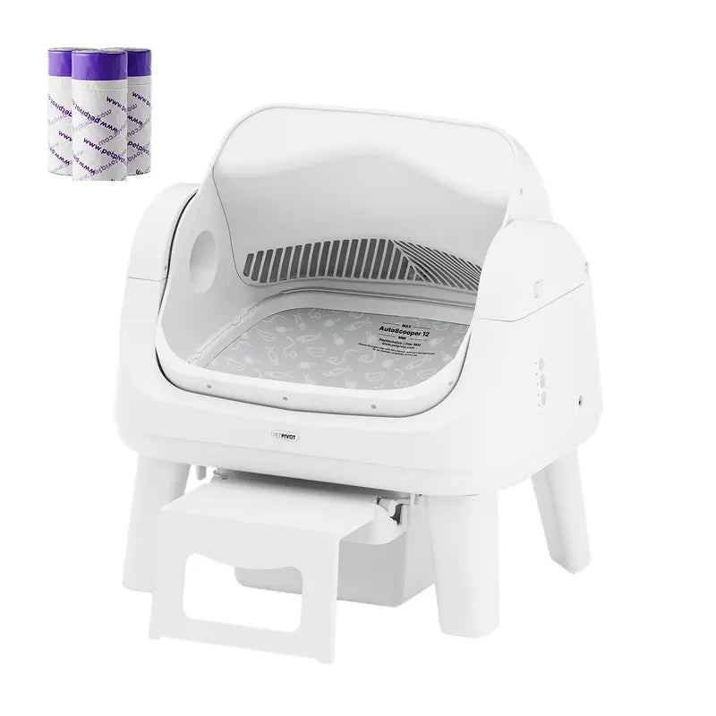 Petpivot Autoscooper 12 Lite Open-Top Automatic Self-Cleaning Cat Litter Box, Easy-Entry Front Step, Triple Safety Protection, No App Required,Sohochic