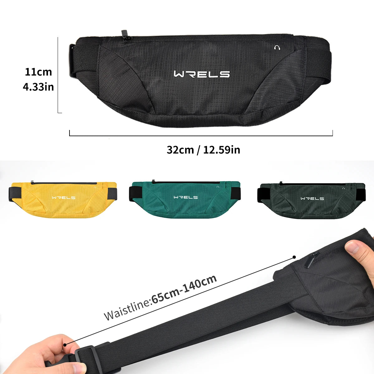 Ultra-Slim Running Belt – Water-Resistant Phone Waist Pack with Headphone Port
