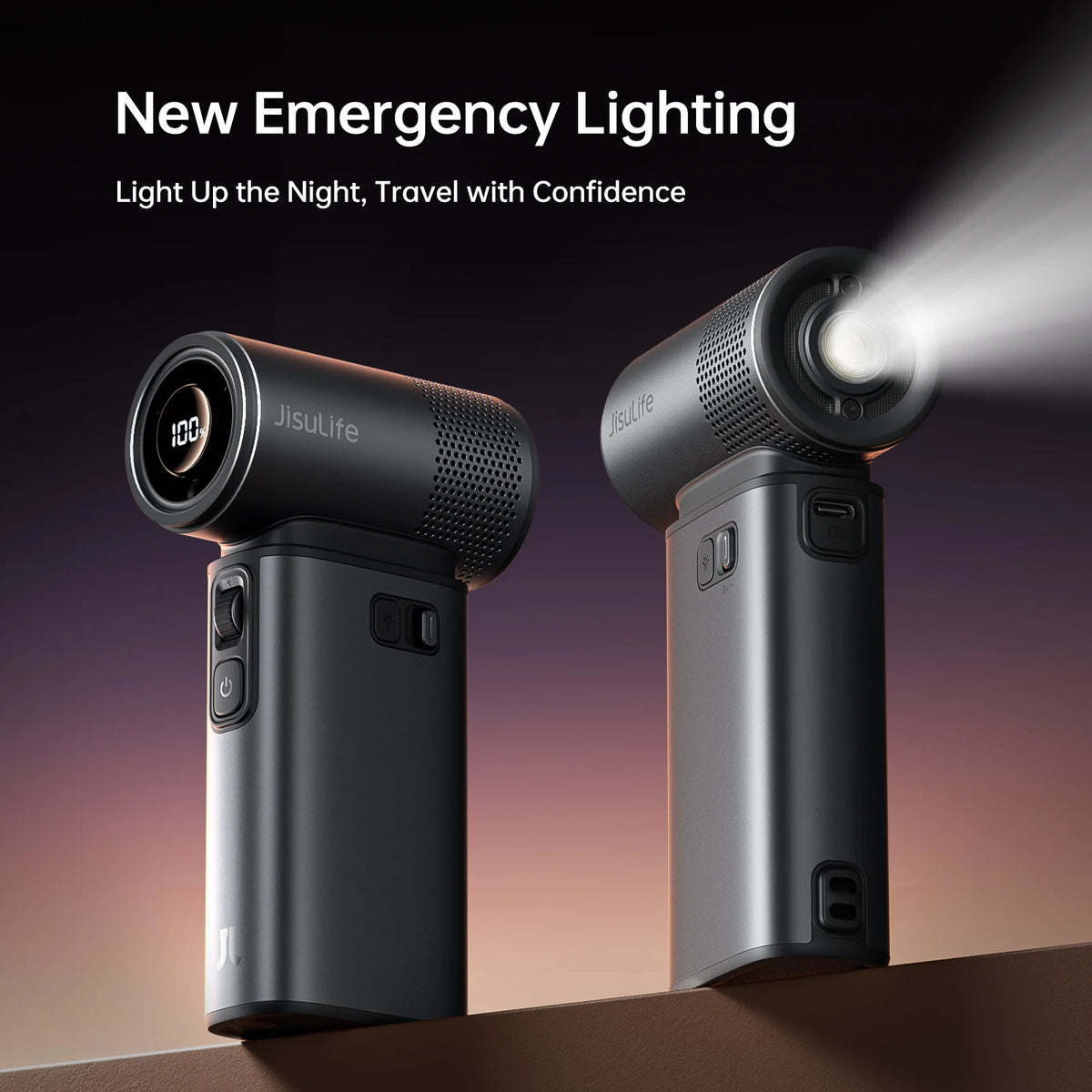 JISULIFE Ultra 2 Handheld Turbo Fan – 9000mAh, 100 Speeds, LED Display