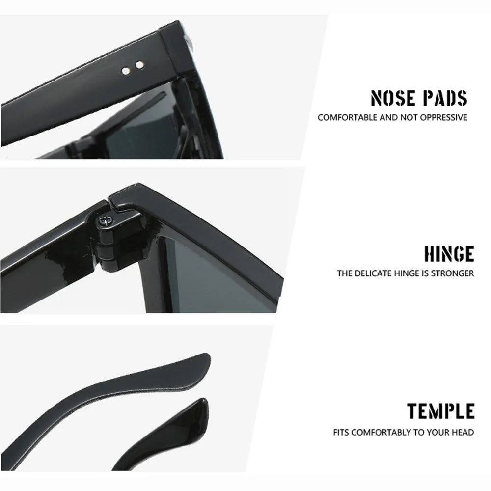 Oversized Square Sunglasses – UV400 Retro Gradient Fashion Shades