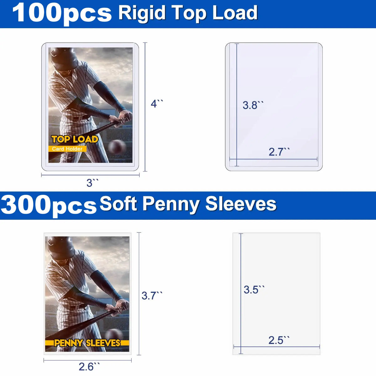 100-600pcs Card Sleeves Hard Soft Card Holder Covered With Protective Filmclear Trading Protectors For Football Sports Game Card