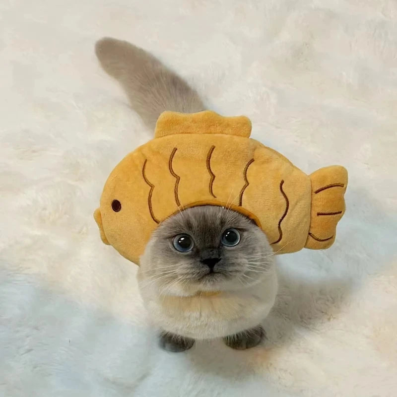 Cute Fish Hat for Cats – Plush Photo Costume