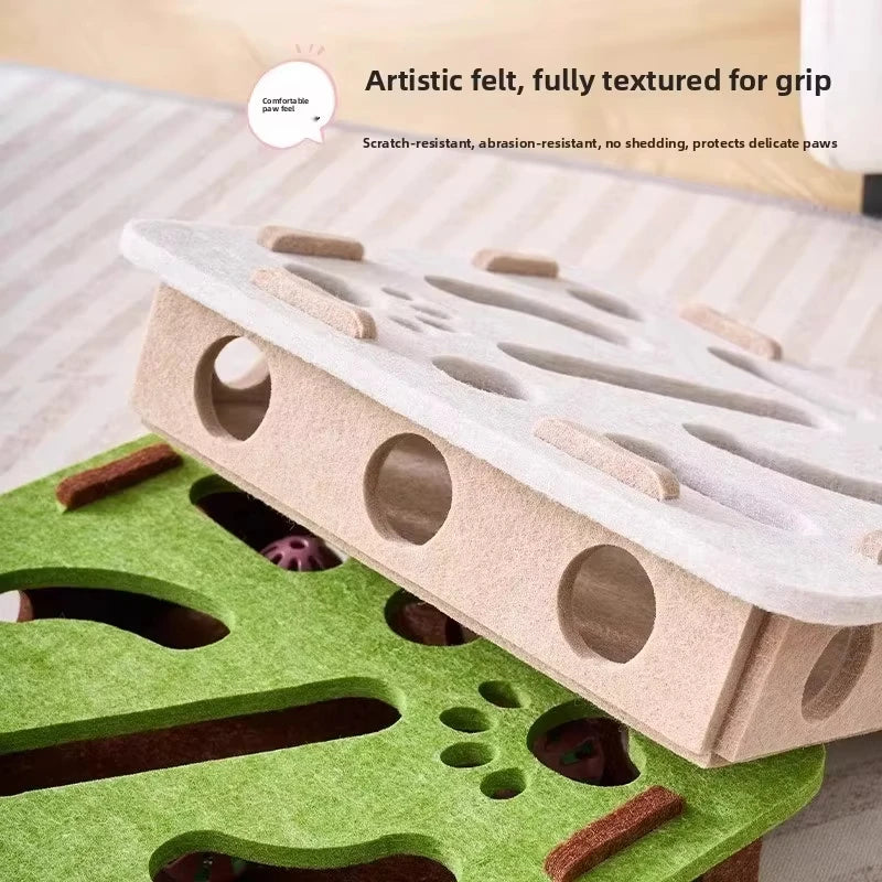 Felt Cat Puzzle Box – Interactive Hunting Toy