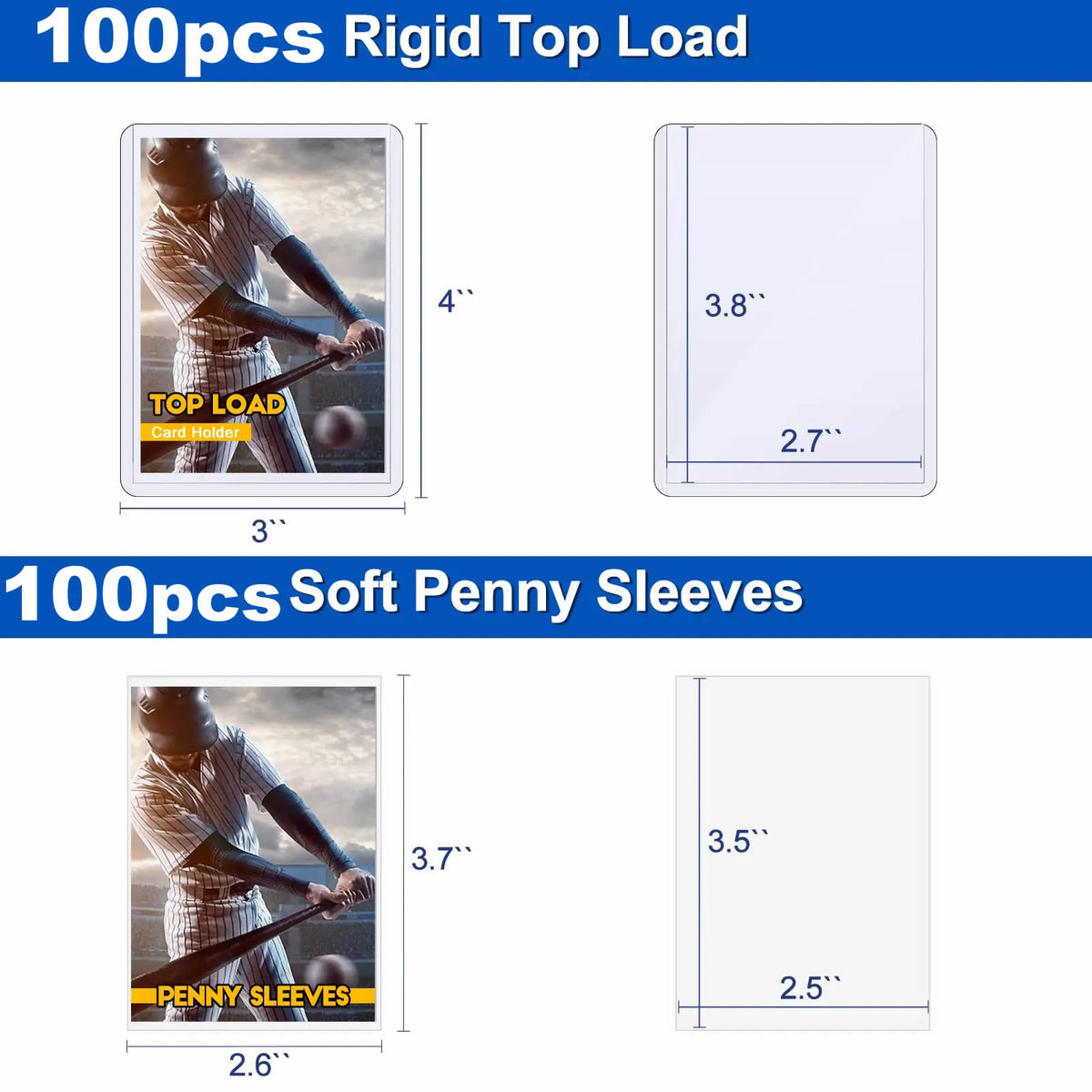 100-600pcs Card Sleeves Hard Soft Card Holder Covered With Protective Filmclear Trading Protectors For Football Sports Game Card