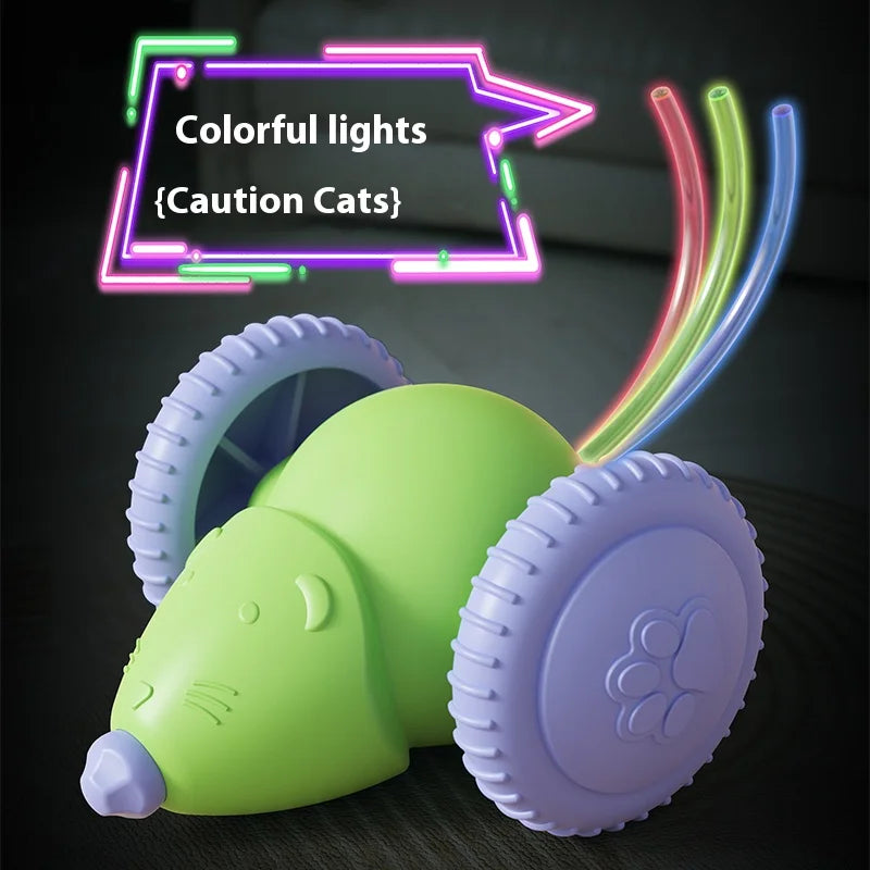 S1-Electric Mouse Car Interactive Cat Toy Rechargeable Automatic Kitten Toy Intelligent Obstacle Avoidance Cat Toy