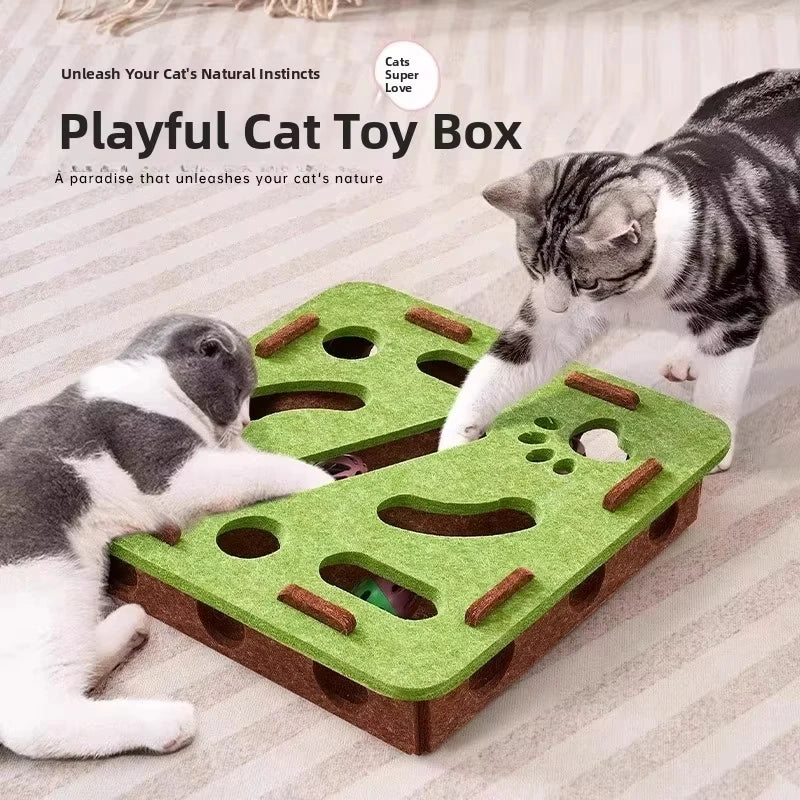 Felt Cat Puzzle Box – Interactive Hunting Toy