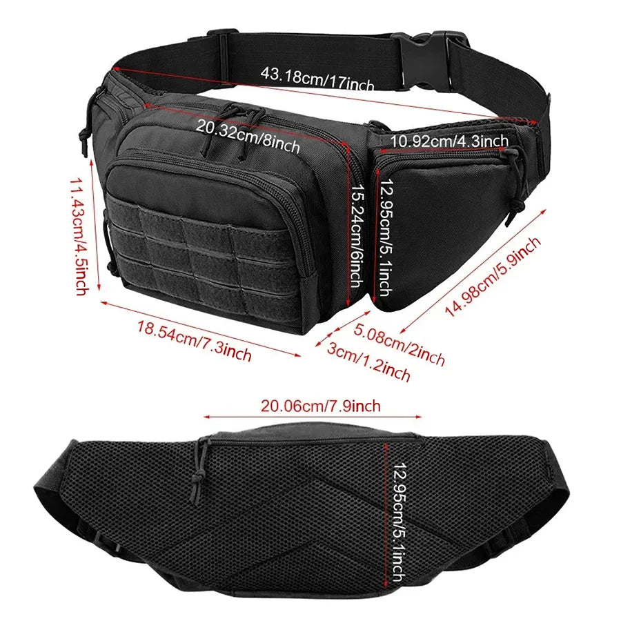 New Outdoor Multi functional Invisible Waist Attachment Bag for Men's Sports Storage Waist Bag Outdoor Tool Kit