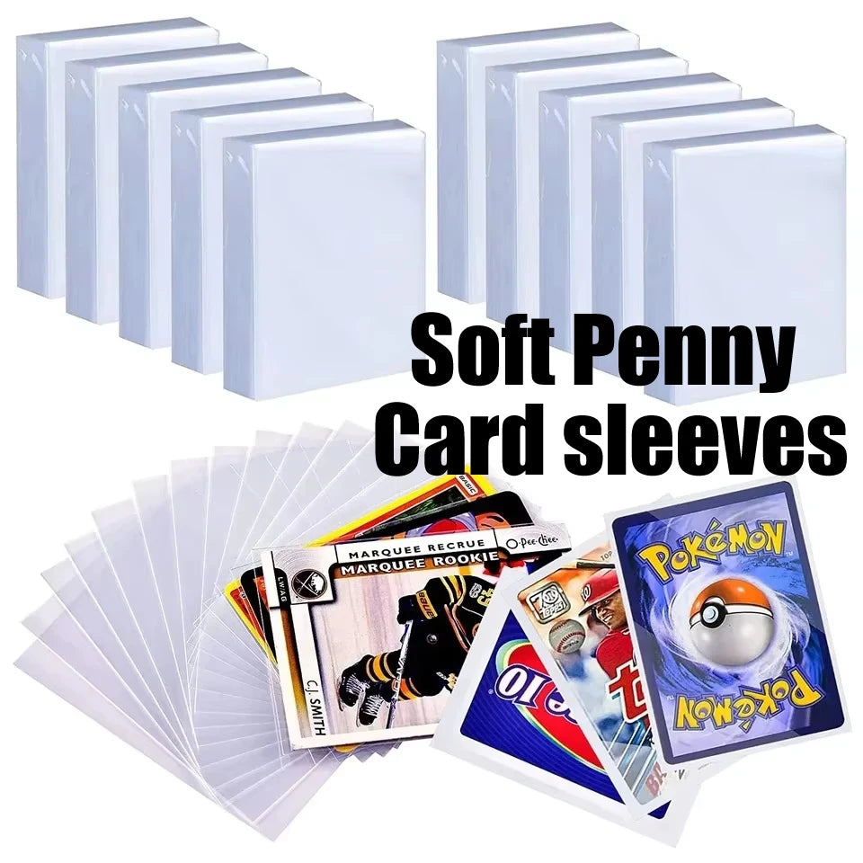 100-600pcs Card Sleeves Hard Soft Card Holder Covered With Protective Filmclear Trading Protectors For Football Sports Game Card