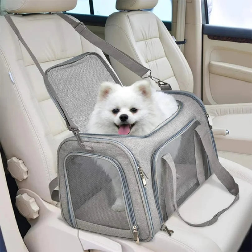 1PC Cat, Dog Carrier for Small Medium Cats Puppies up to 15 Lbs, Collapsible Travel Puppy Carrier
