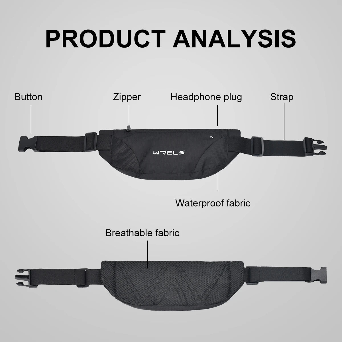 Ultra-Slim Running Belt – Water-Resistant Phone Waist Pack with Headphone Port