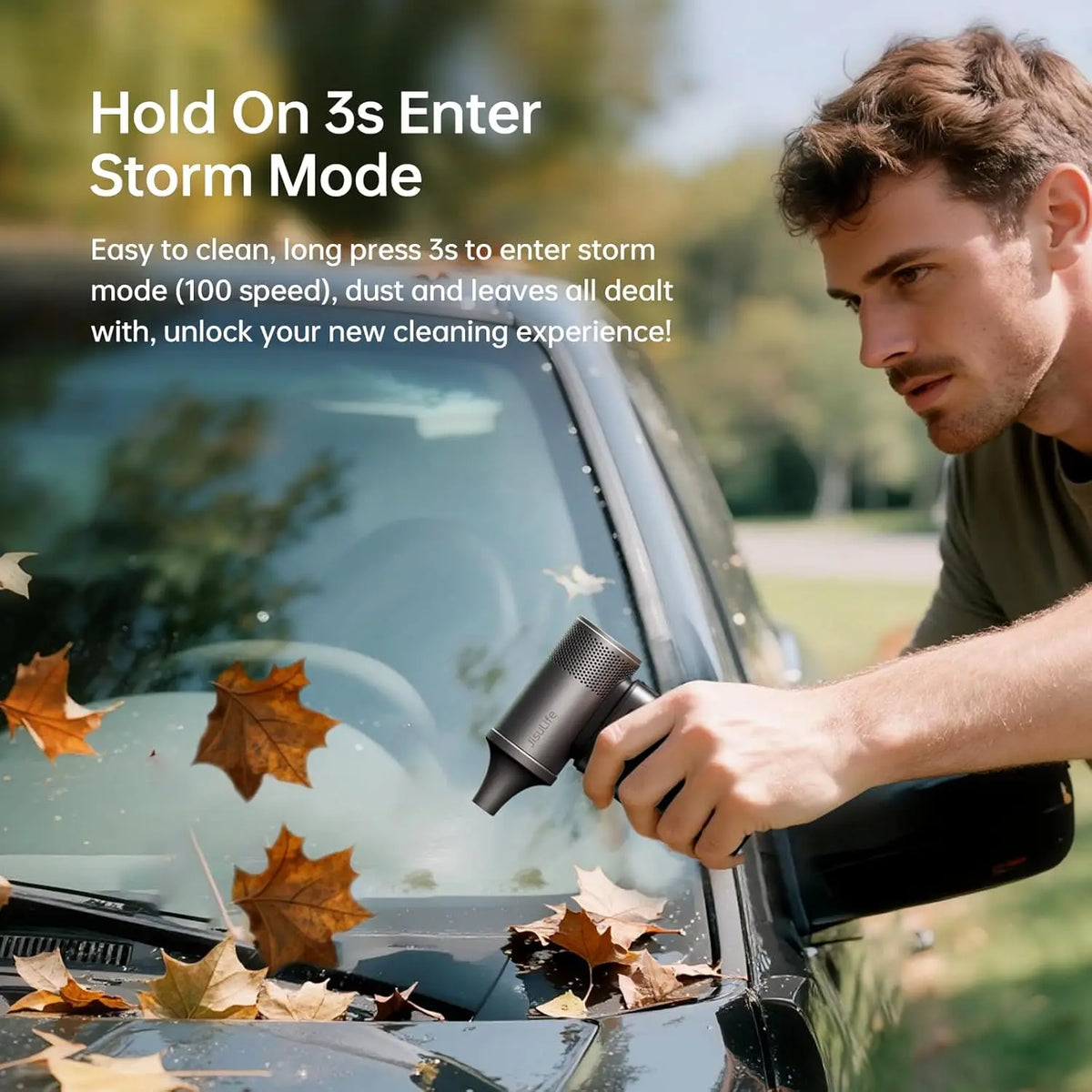JISULIFE Ultra 2 Handheld Turbo Fan – 9000mAh, 100 Speeds, LED Display