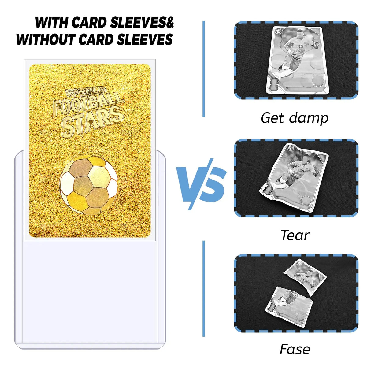 100-600pcs Card Sleeves Hard Soft Card Holder Covered With Protective Filmclear Trading Protectors For Football Sports Game Card