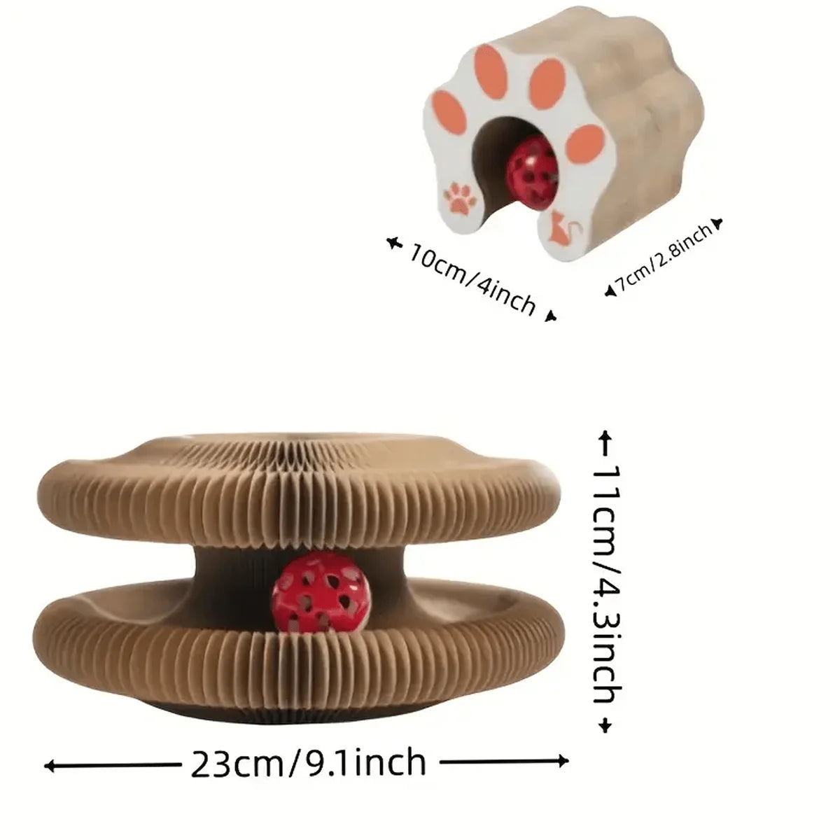 Foldable Accordion Cat Scratcher with Bell