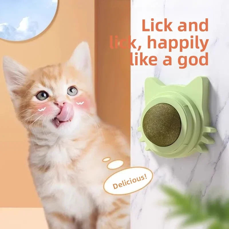 Rotating Catnip Ball Wall Toy for Cats