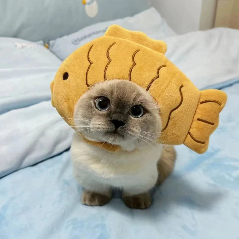 Cute Fish Hat for Cats – Plush Photo Costume