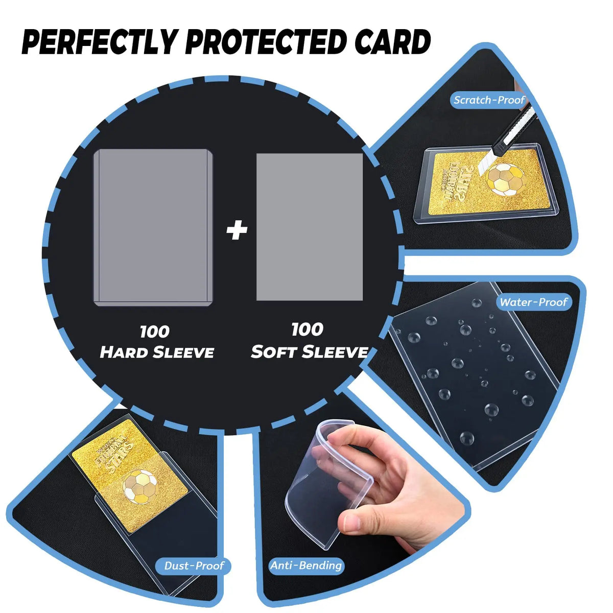 100-600pcs Card Sleeves Hard Soft Card Holder Covered With Protective Filmclear Trading Protectors For Football Sports Game Card