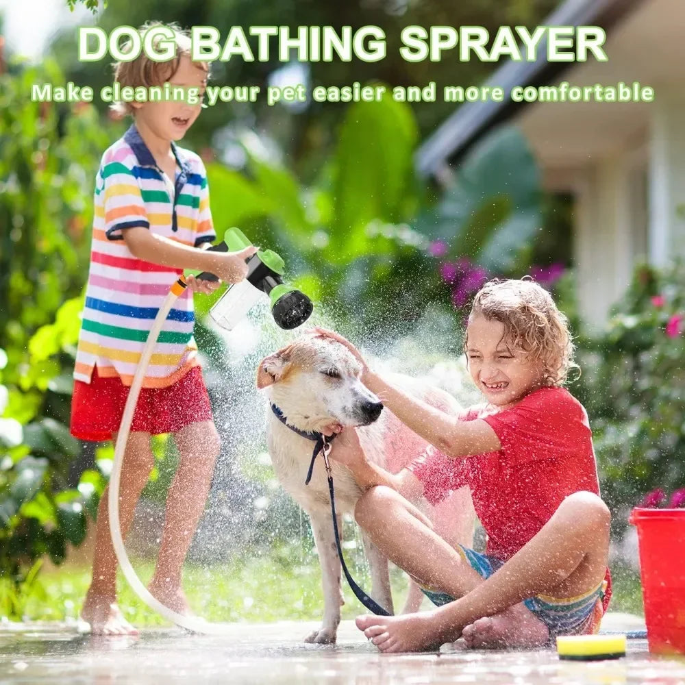 8-in-1 Pet Shower Sprayer & Foam Hose Nozzle
