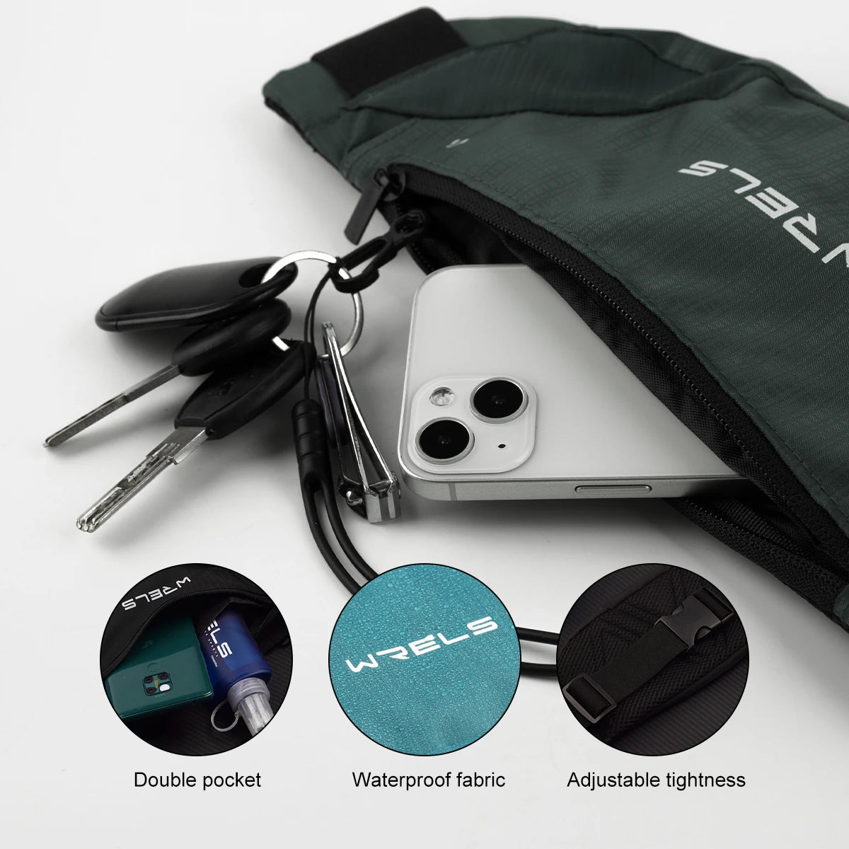 Ultra-Slim Running Belt – Water-Resistant Phone Waist Pack with Headphone Port