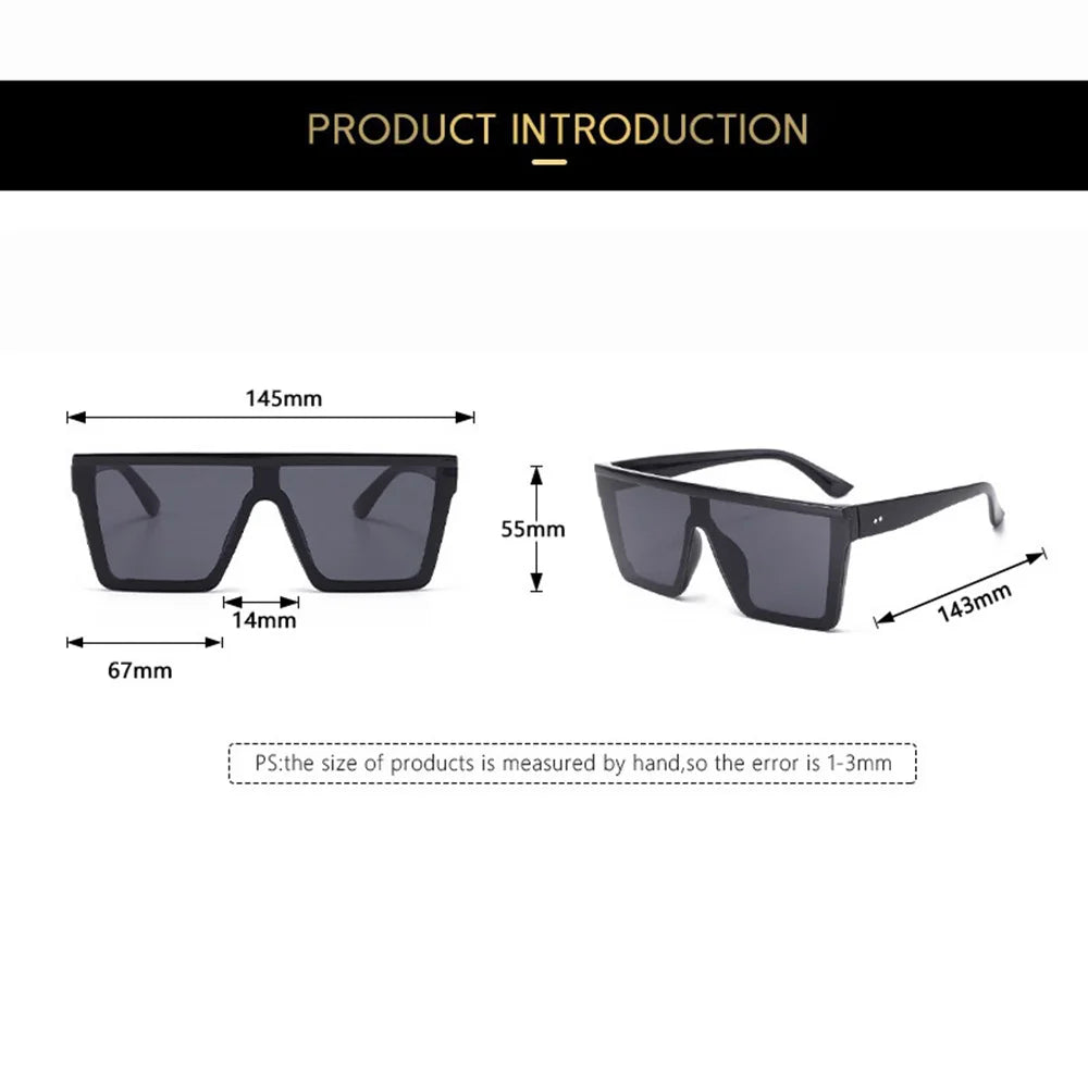 Oversized Square Sunglasses – UV400 Retro Gradient Fashion Shades