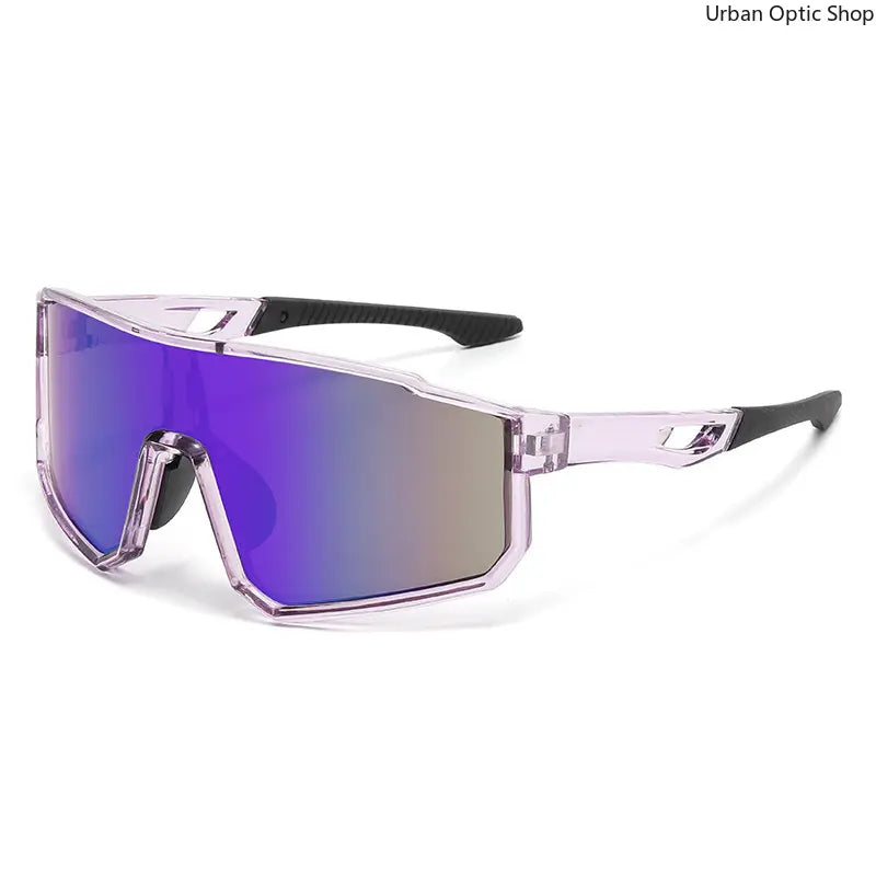 Mirrored Shield Sunglasses – UV400 Windproof Sport Shades (Unisex)