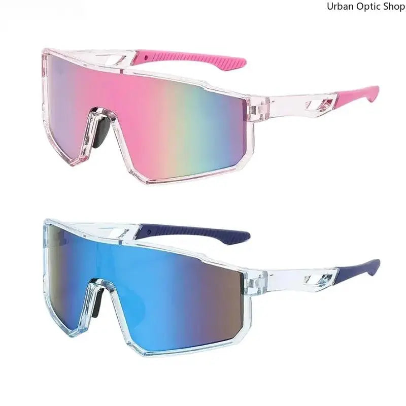 Mirrored Shield Sunglasses – UV400 Windproof Sport Shades (Unisex)
